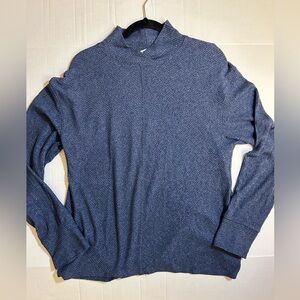 Haven Well Within Mock Neck Lightweight Blue Sweater